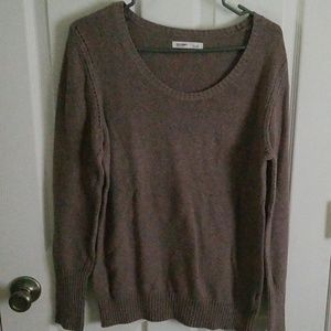 Scoop neck sweater.